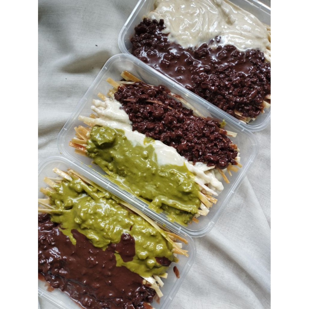 

Mie lidi/Mie gepeng glaze, bisa mix toping