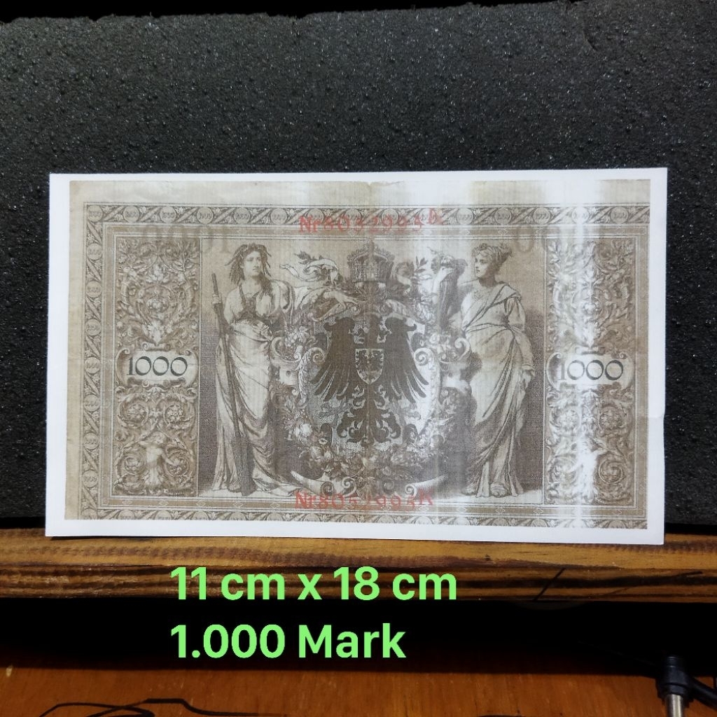 Uang Repro kuno Jerman 1000 Mark bolak balik