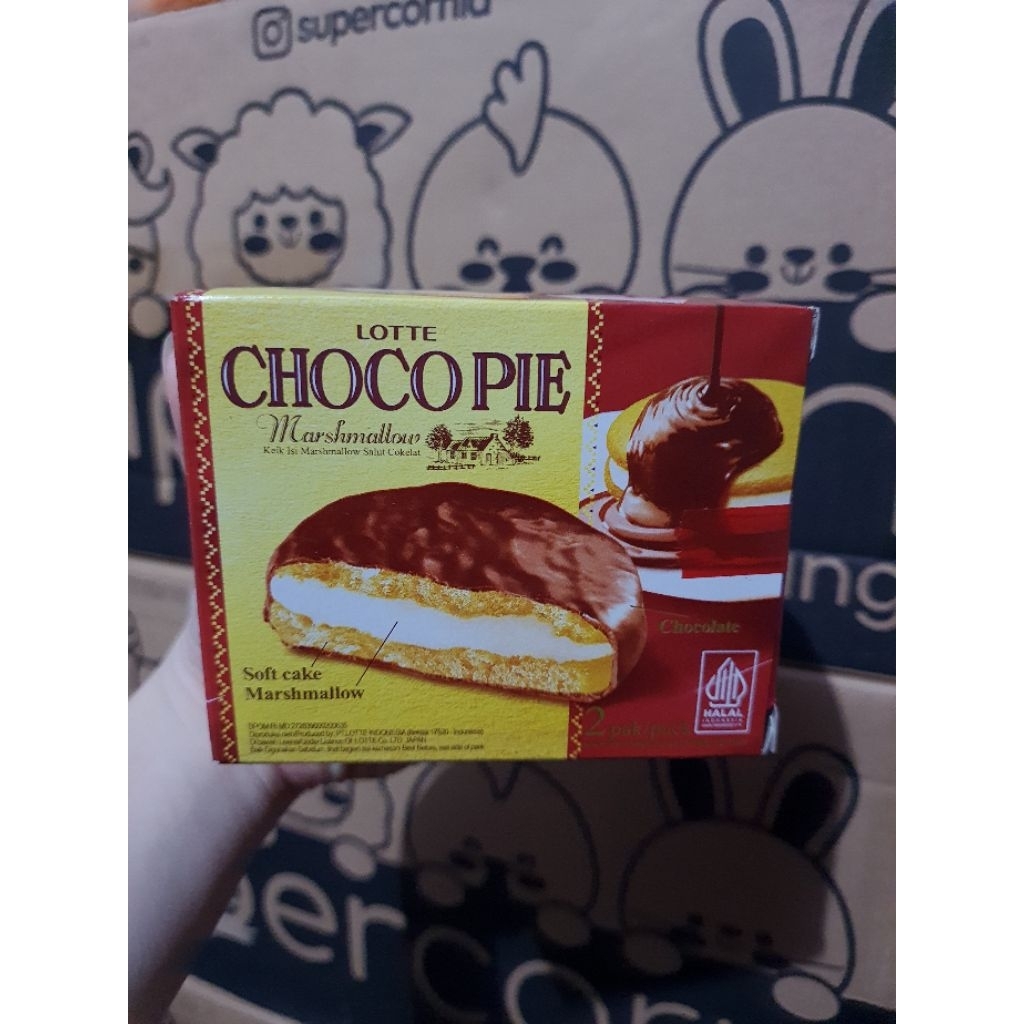 

LOTTE CHOCOPIE MARSHMALLOW 52GR (ISI 2PAK X 26GR) - KEIK ISI MARSHMALLOW SALUT COKELAT