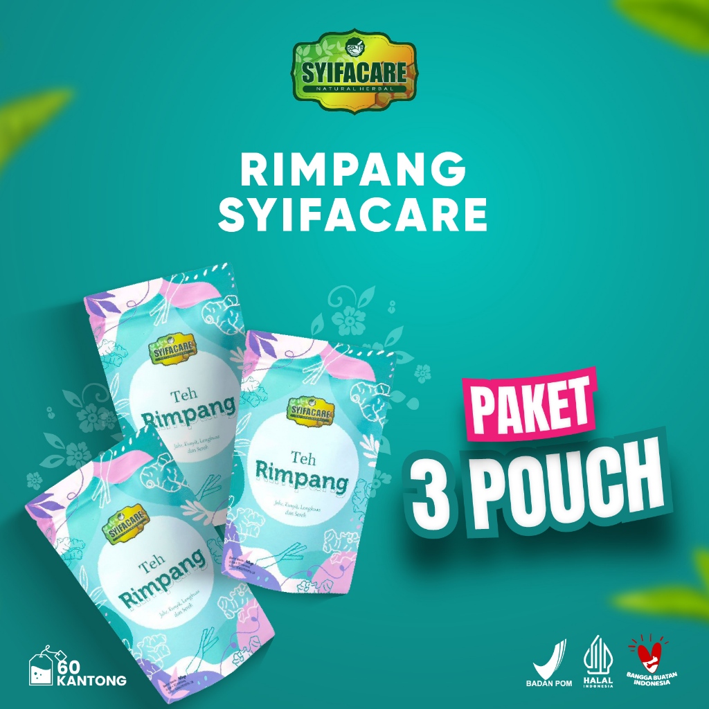 

Paket 3 Teh Rimpang Celup Syifacare Ramuan Herbal Alami Teh Diet Detox Pelangsing Melancarkan Haid
