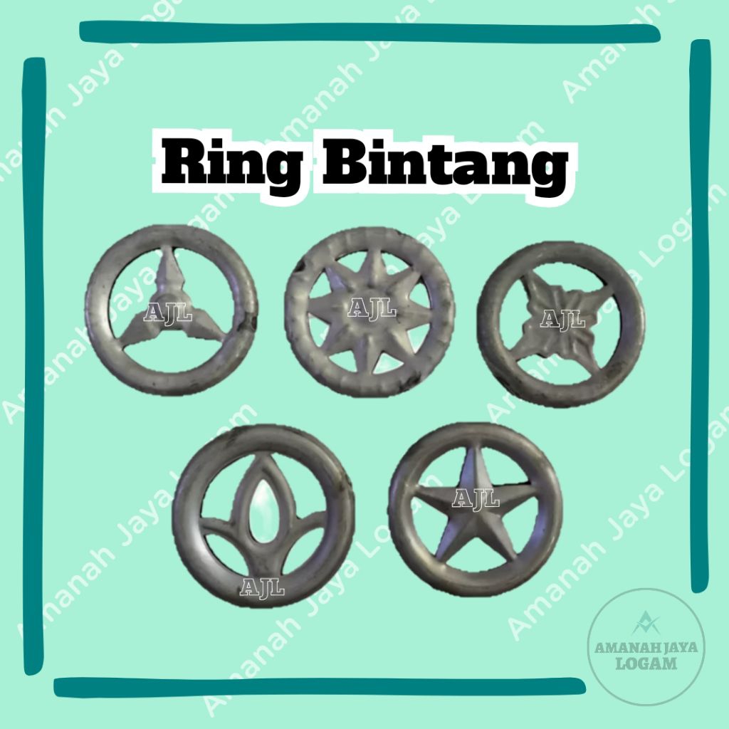 Ring Bintang Double plat // Aksesoris Ornamen Besi Tangga Tralis Pintu Pagar
