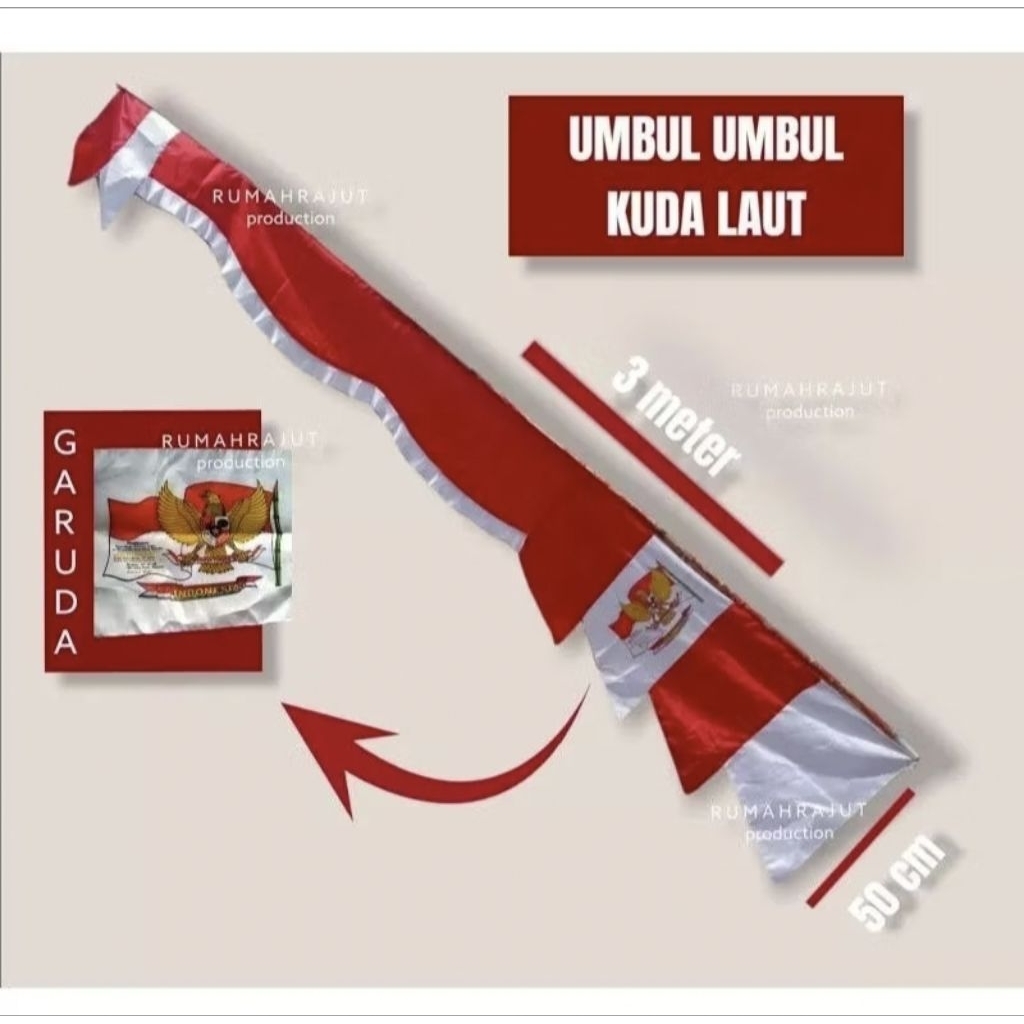 bendera merah putih umbul"kuda laut