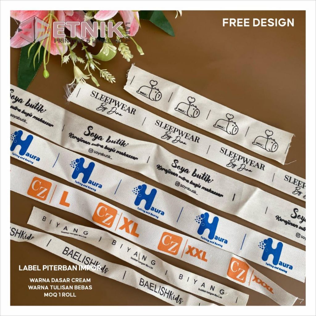 

LABEL BAJU / LABEL KATUN LOKAL / LABEL PAKAIAN /LABEL NAMA ANAK / LABEL MURAH