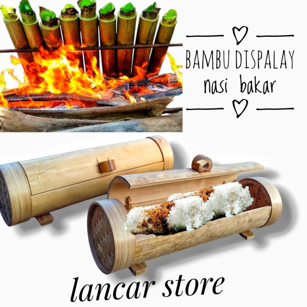 Display Bambu Nasi Bakar / Bambu Tempat Nasi Bakar / Bambu Wadah Nasi Bakar