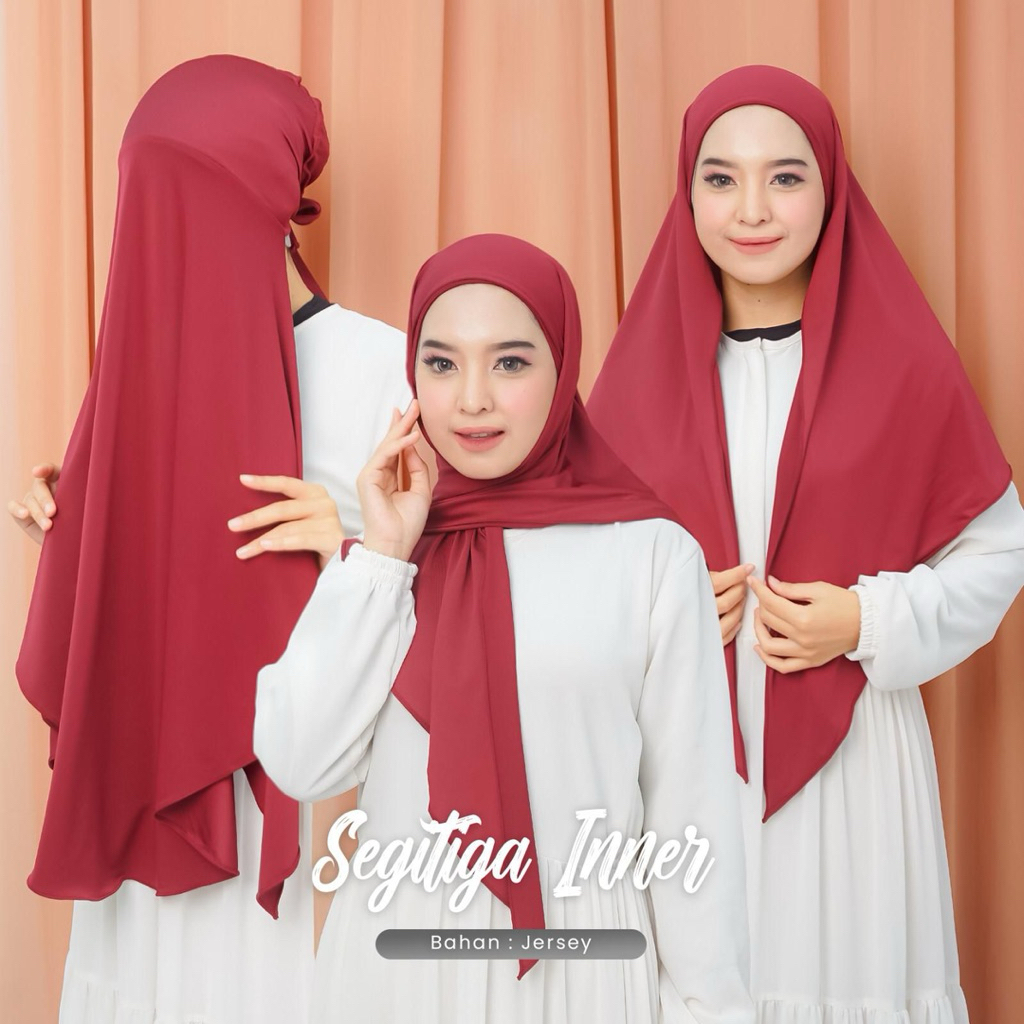 HIJAB INSTAN SEGITIGA INNER TALI INARA JERSEY // SEGITIGA INNER TALI MODEL INARA PREMIUM // INNER JE