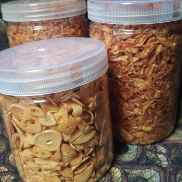 

Bawang goreng merah dan putih 100% tanpa campuran tepung