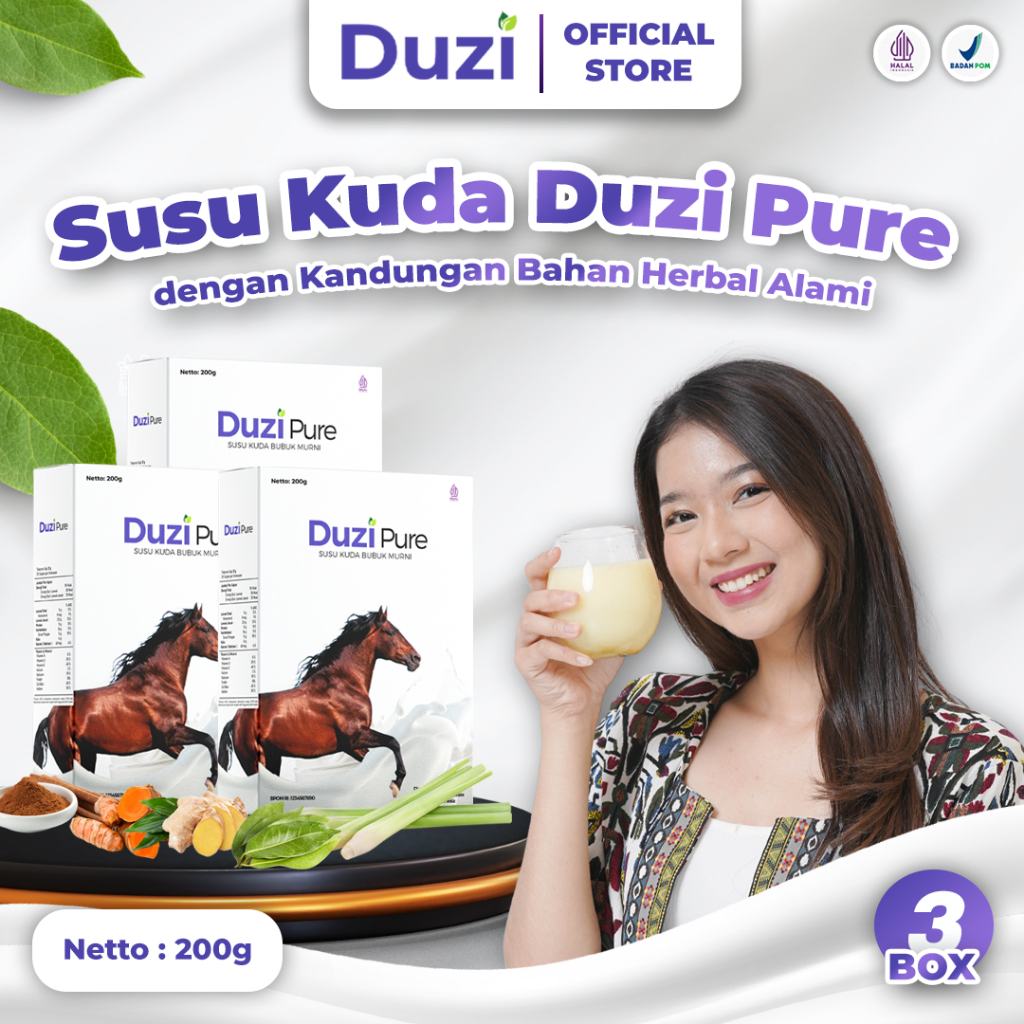 

Duzi Pure - Susu Kuda Lombok Herbal Original 3 Box 200 Gram