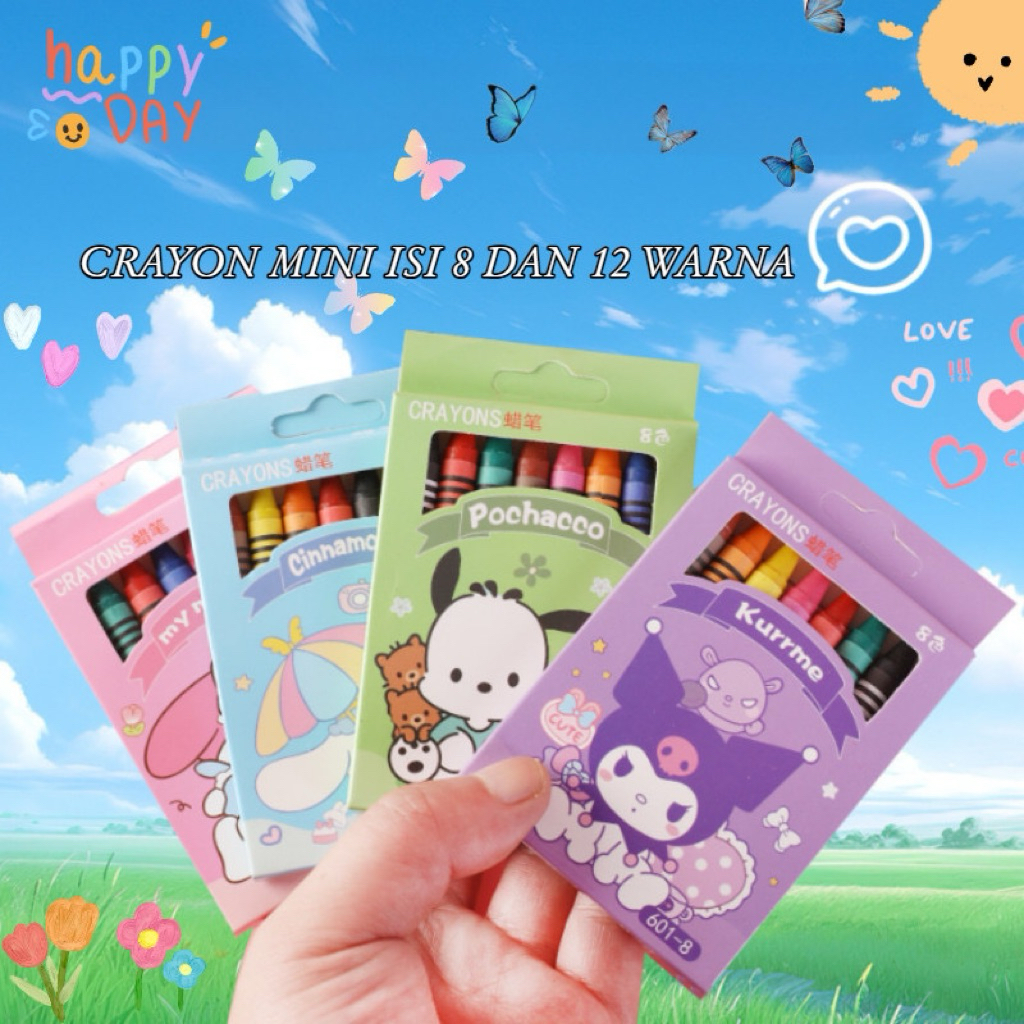

Crayon Mini Sanrio Isi 6 / Cyaron Sanrio Lucu