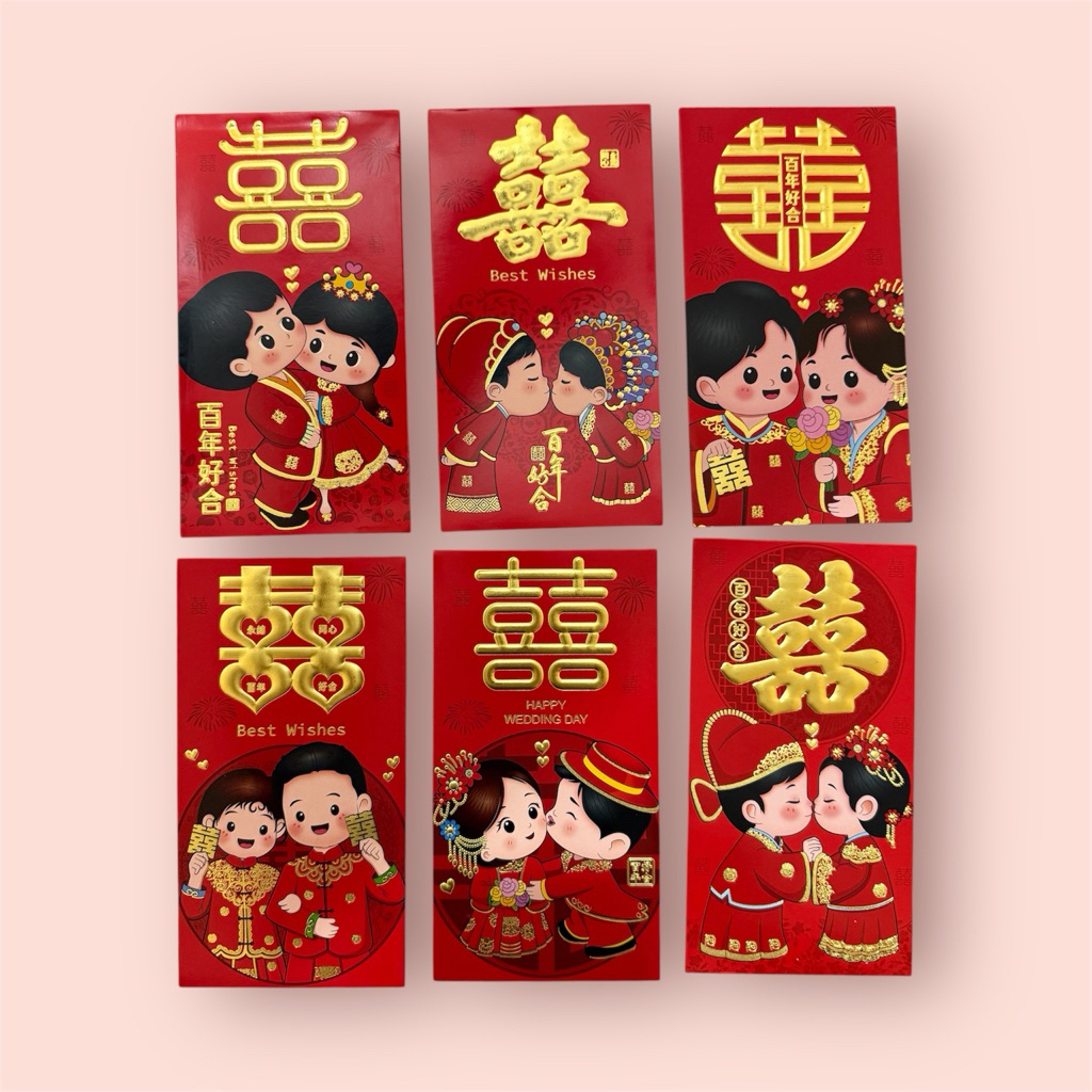 

Angpao Wedding / Shuangxi Panjang Tebal 9x17 cm isi 6 pcs