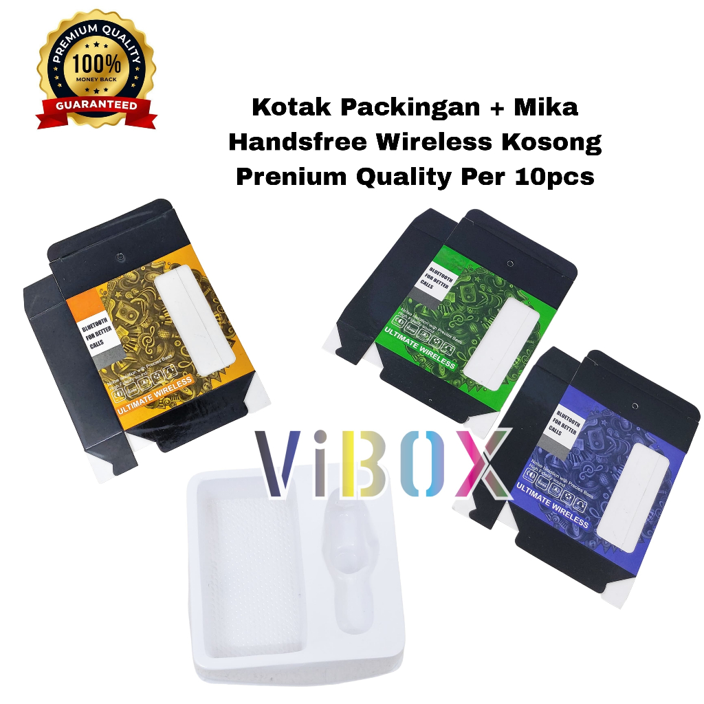 

( 10pc/ Box Kosong ) Kotak Packingan Kosong + Mika Handsfree Wirelles Packingan Only Earphone Premium Quality [SR]