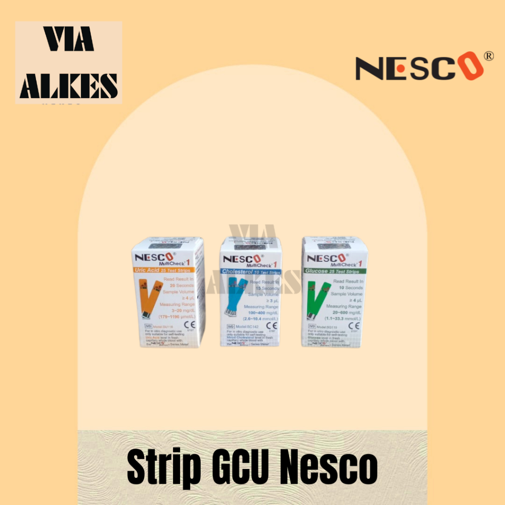 Strip GulaDarah Strip Asam Urat Strip Kolesterol Nesco Blood Glucosa Nesco Uric Acid Stik Nesco