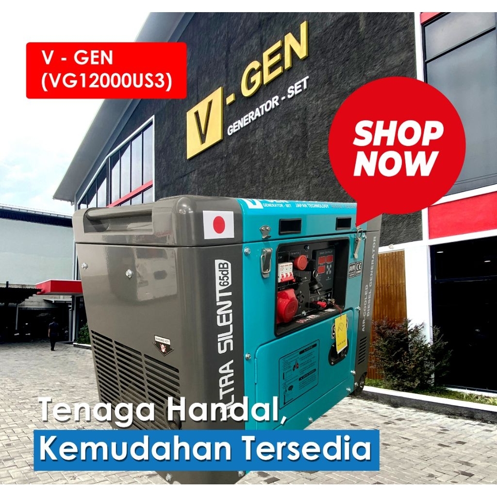 Genset 10KVA VGEN VG12000US 1 Phase - Ultra Silent Diesel