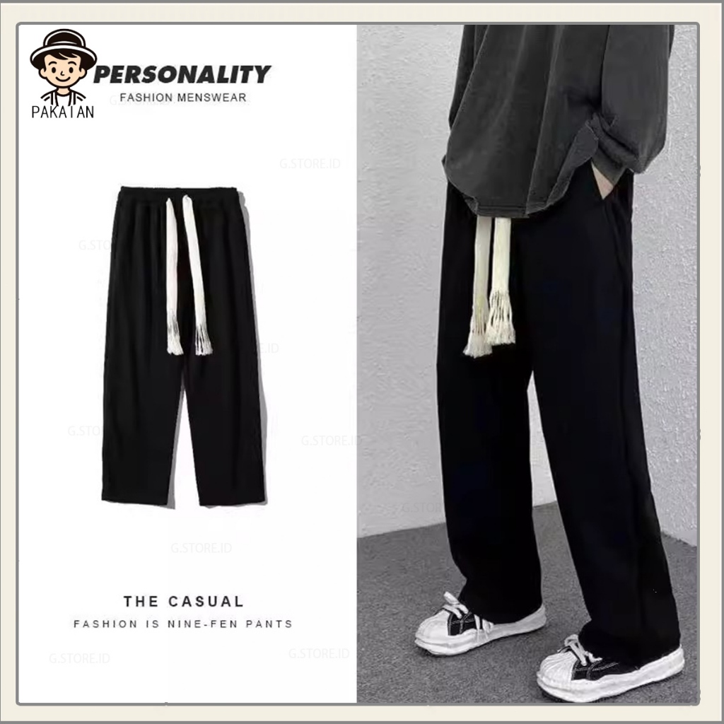 Sweatpants Baggy Pria Fit Celana Panjang Loose pants Casual Style Korea