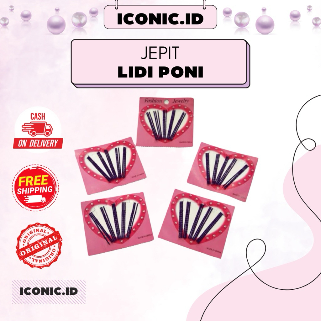 Iconic.id-Jepit Lidi / Jepit Poni / Jepit Lidi Poni / Jepit Lidi Hitam / Jedai Lidi / Jepit Lidi / J