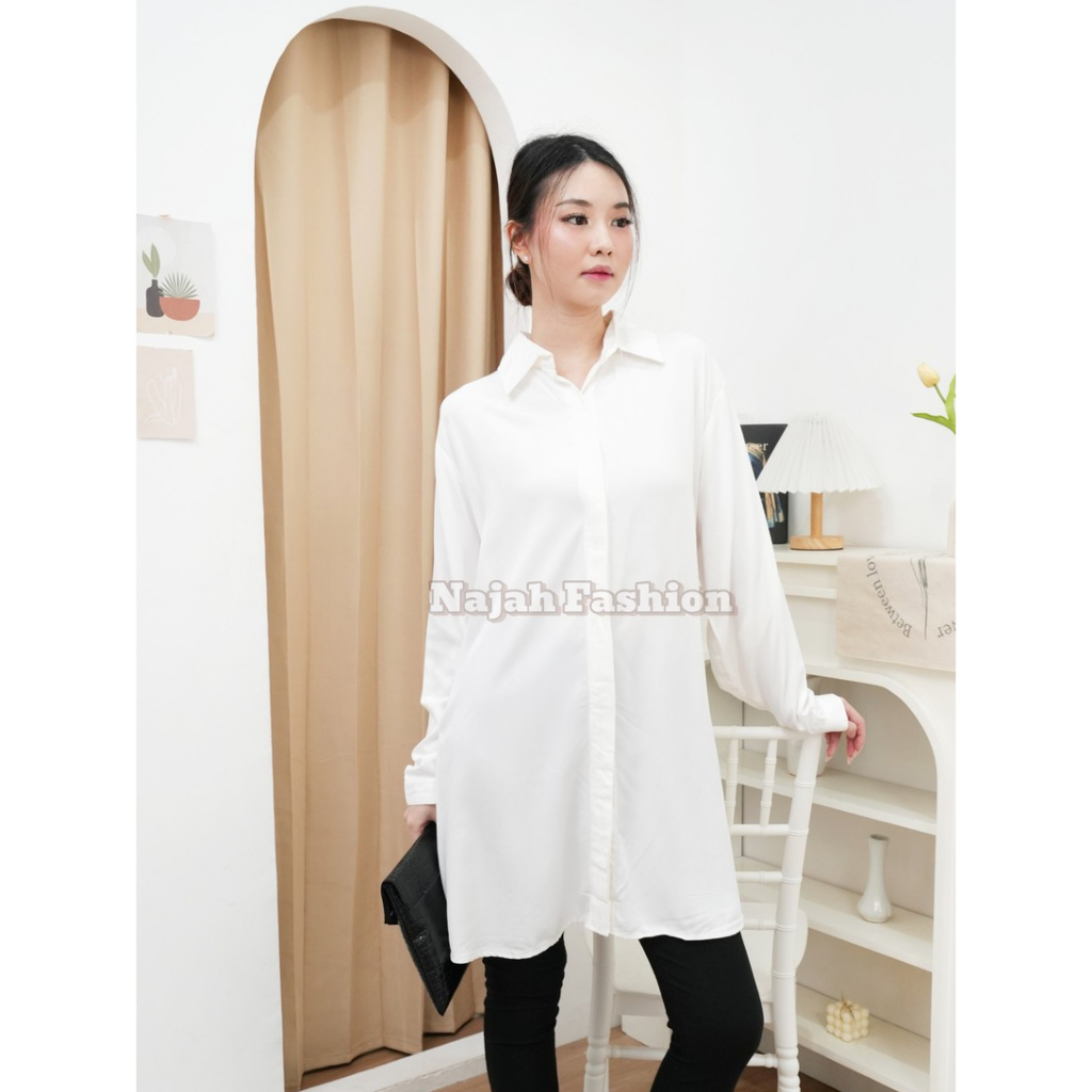 -NAJAH- Tunik Merah Putih Agustusan Premium Tunik Wanita Atasan Wanita Tunik Rayon Twill Bahan Adem