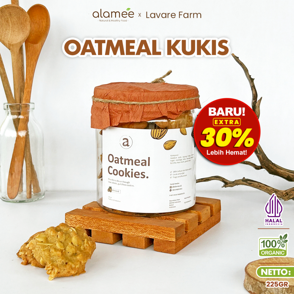 

OATMEAL DIET COOKIES OAT PELANCAR ASI BOOSTER SNACK SEHAT MPASI MAKANAN ANAK BALITA IBU MENYUSUI COOKIES ALMOND