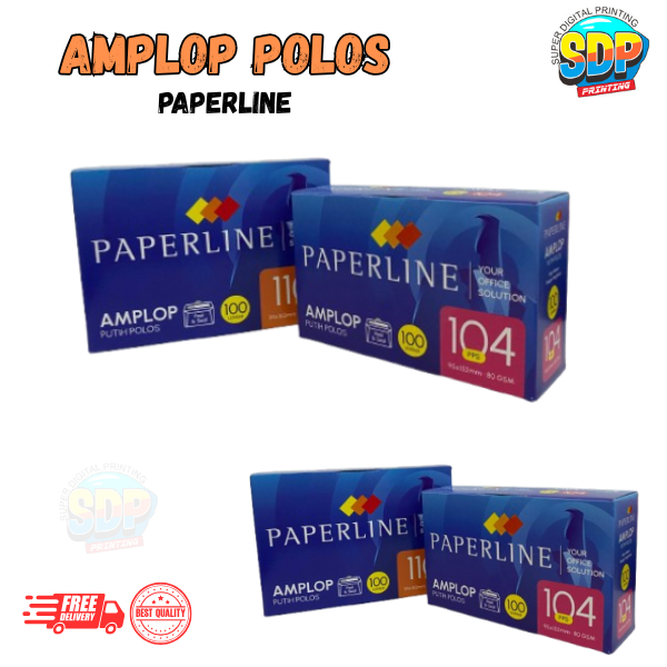 

Amplop Putih Paperline 1 box isi 100 lembar / 104 / 110 / 90 PPS SUPER DIGITAL PRINTING paperbag