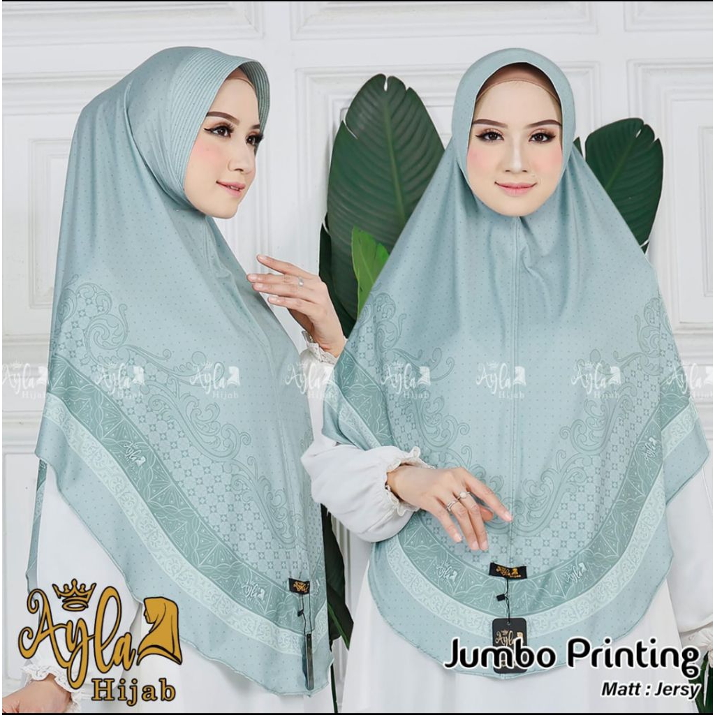 AYLA JUMBO PRINTING / HIJAB MOTIF/ HIJAB INSTAN MOTIF / HIJAB SYARI / HIJAB PRINTING
