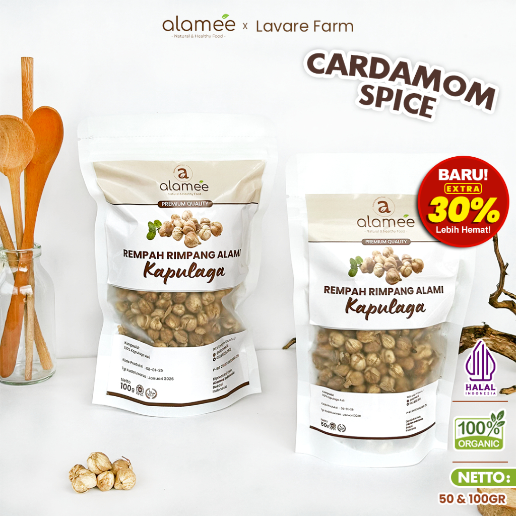 

ALAMEE Kapulaga Kering Lokal Cardamom Kapolaga Kapol Spice Rempah Rimpang Organik Alami BUMA