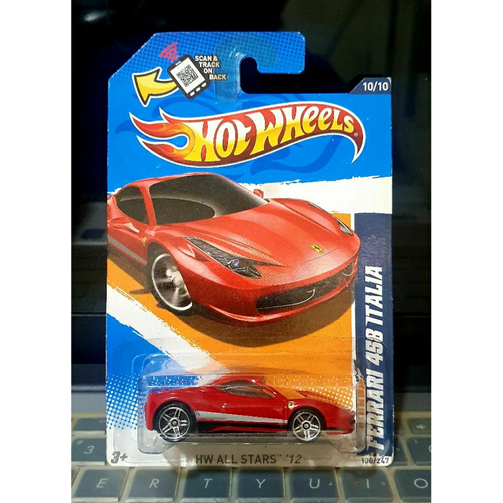 EXLUSIVE U.S CARD HOT WHEELS FERRARI 458 ITALIA RED