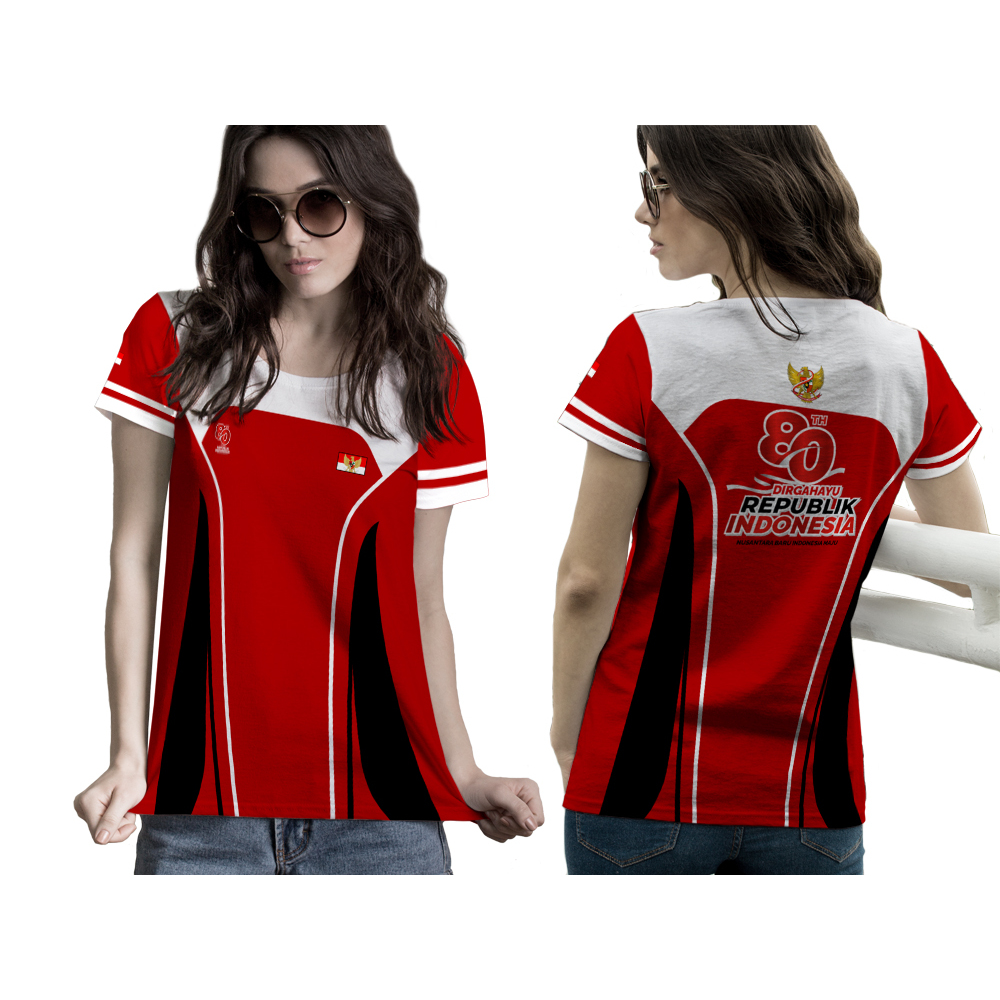 Kaos 17 Agustus 2025 | Baju 17 Agustus Lengan Panjang | Kaos Agustusan Wanita