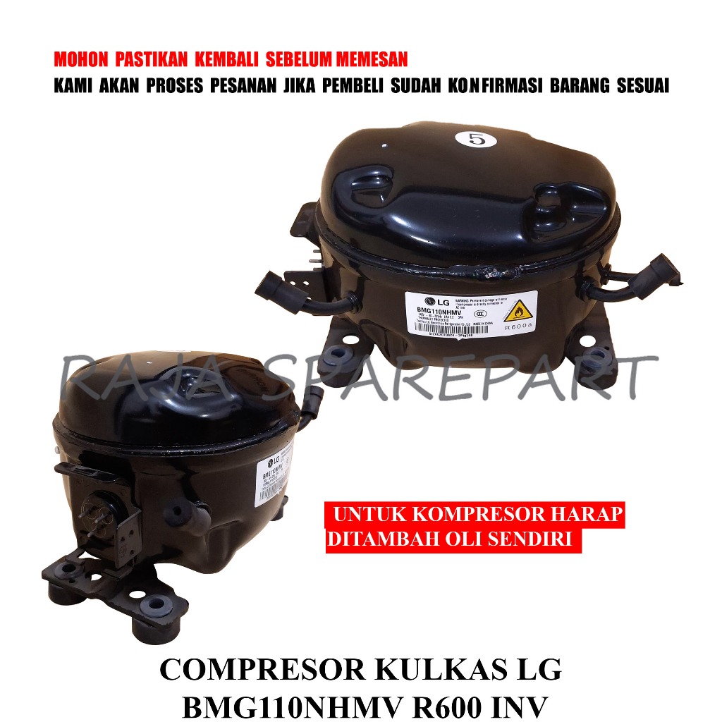 CKL1 KOMPRESOR KULKAS / COMPRESSOR / COMPRESOR KULKAS LG BMG110NHMV R600 INVERTER