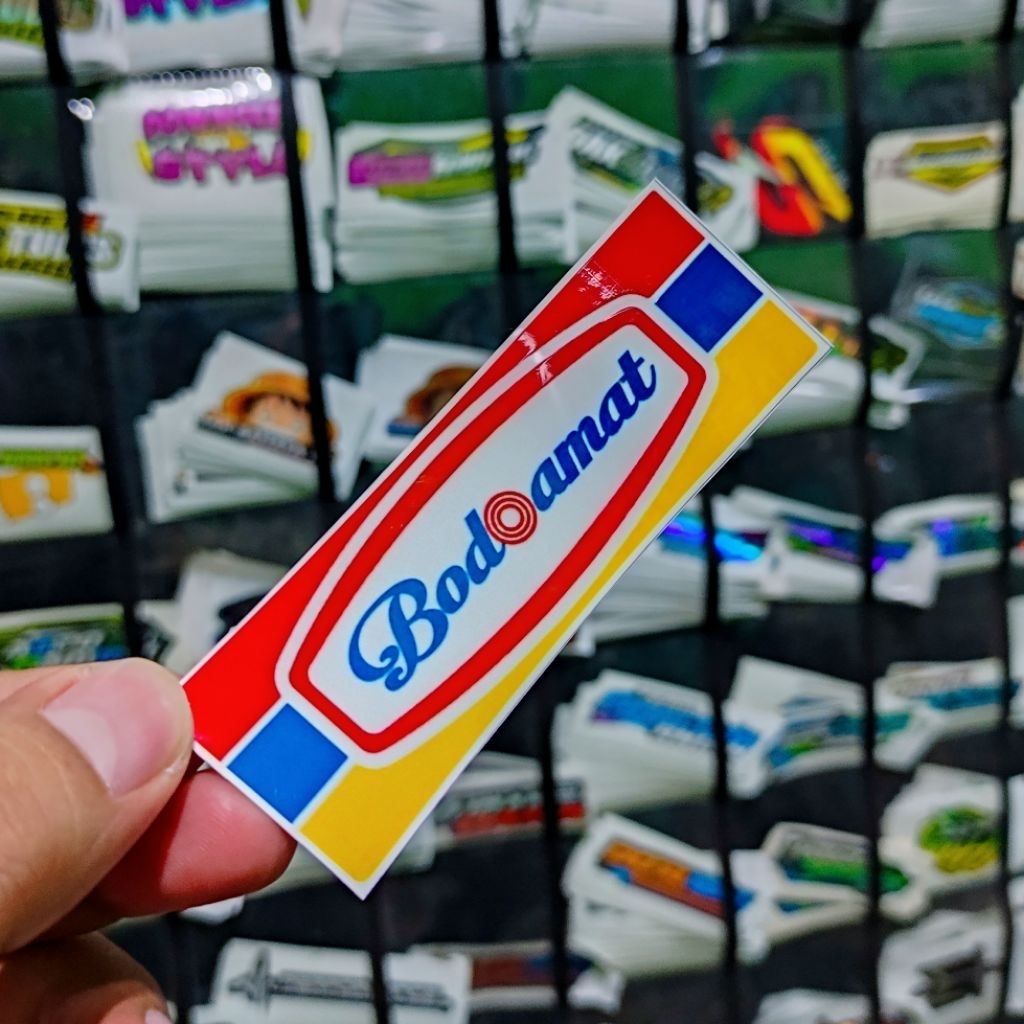 

stiker Bodo amat kotak glossy
