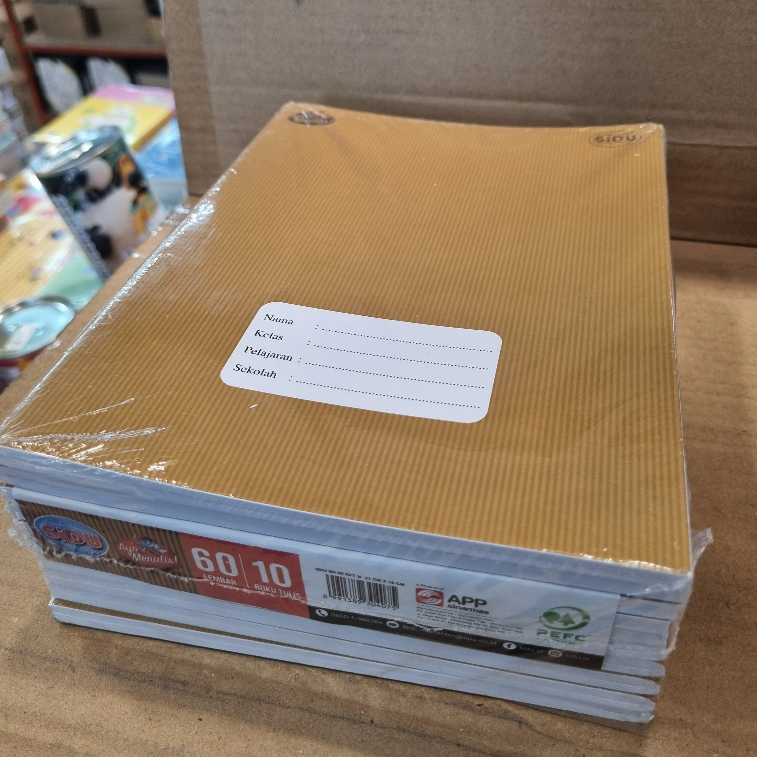 

Buku Tulis SIDU 60 Lembar Kuarto Coklat (Isi 10 Buku) | Buku Tulis Murah Notebook Sekolah Serbaguna