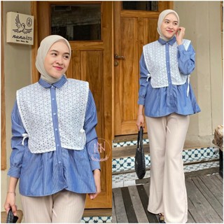 Sherina Kemeja Katun Mix Broklat Kemaja Casual Mix Broklat Wanita