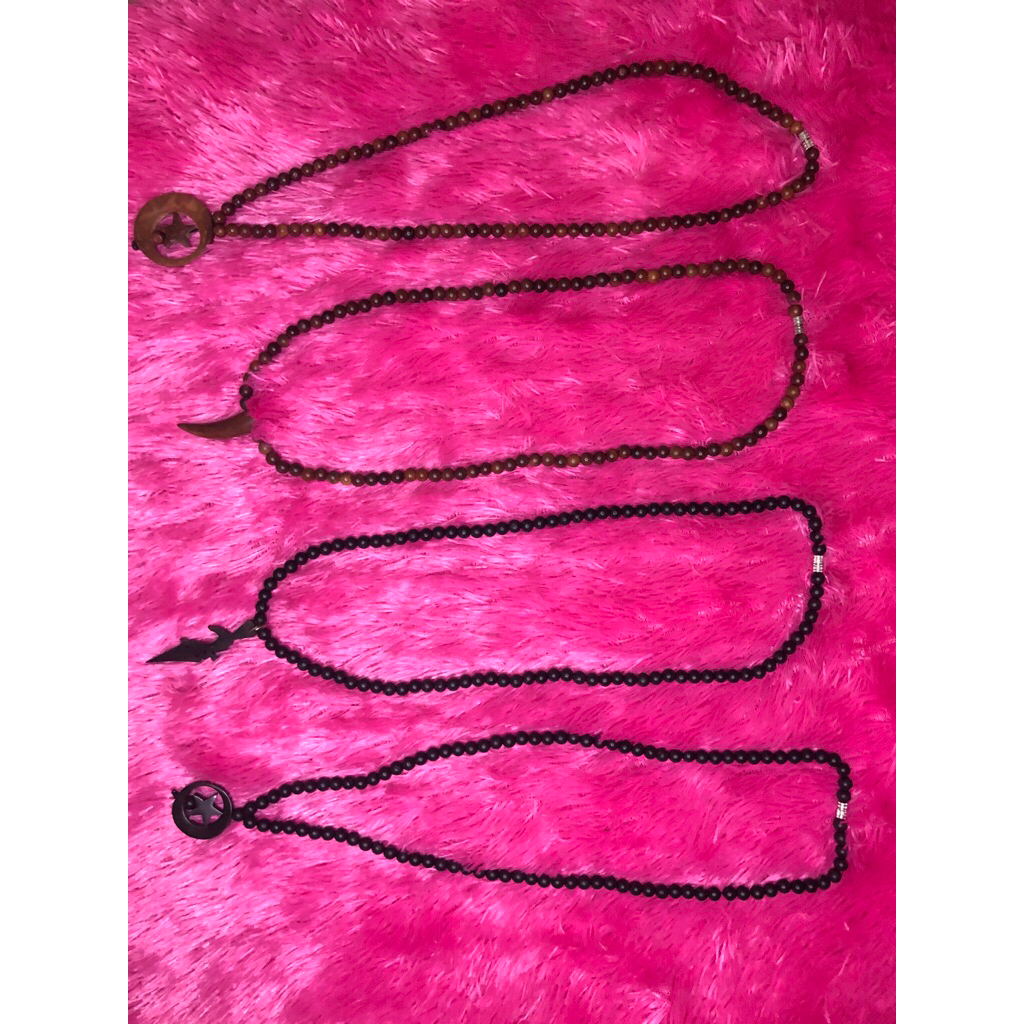 kalung tasbih kayu kaokah 3mm