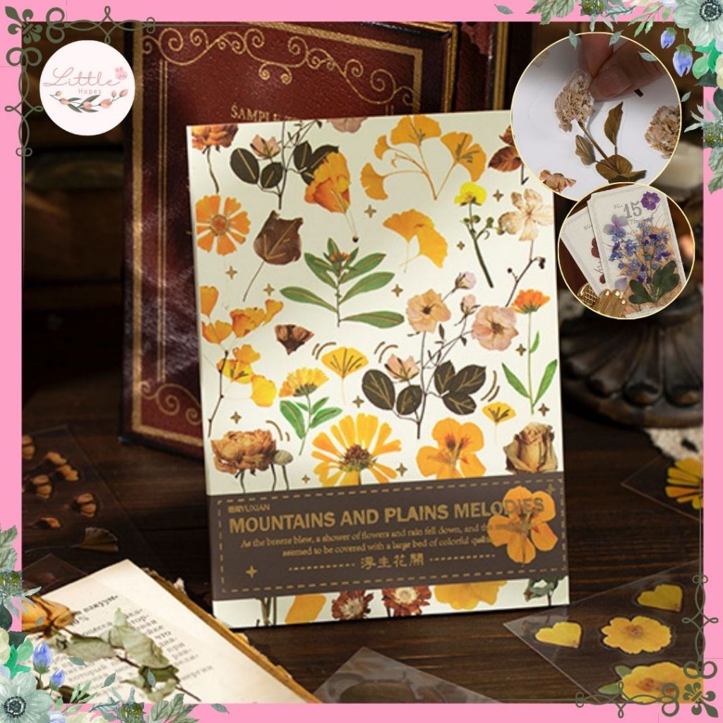

Sticker Book PET Flowers Melody Series Handbook Bookmark Decoration Retro Vibes Scrapbook DIY
