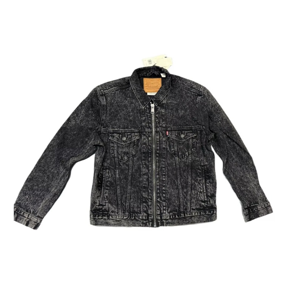 Levis Peterson Zip Denim Cotton Denim Trucker Jacket Black