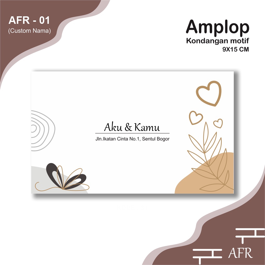 

PROMO | Amplop Custom Nama Aesthetic Undangan / Amplop Kondangan Isi 100 Pcs