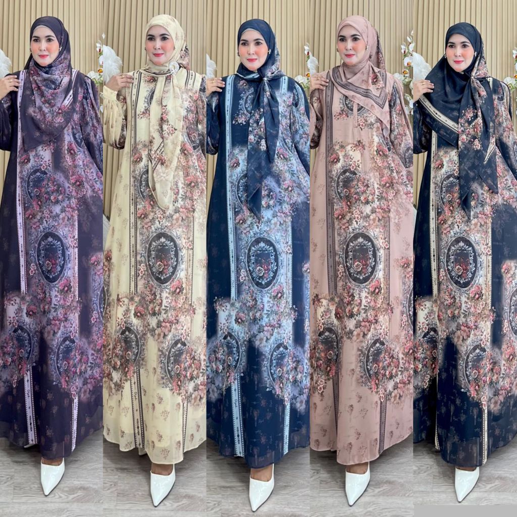 BISA COD (PRINTING SERIES BY DIJAH ORI PREMIUM GAMIS DIJAH TERBARU GAMIS PRINTING