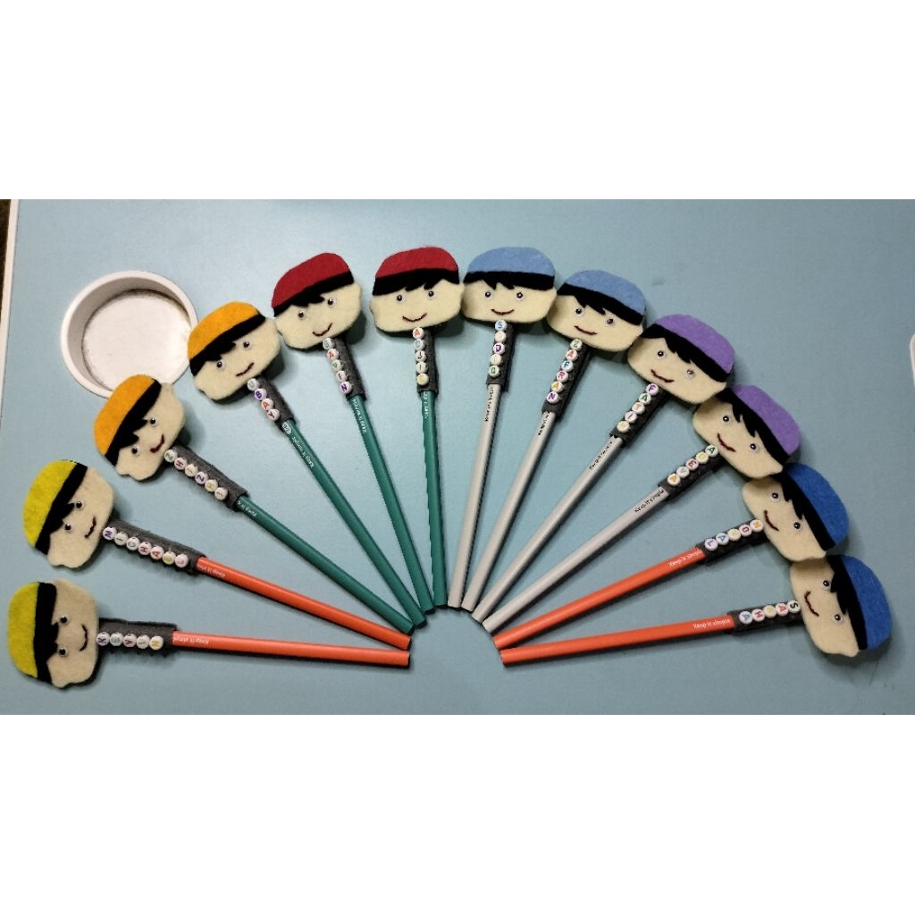 

hiasan pensil kain flanel || suvenir anak TK dan SD ||