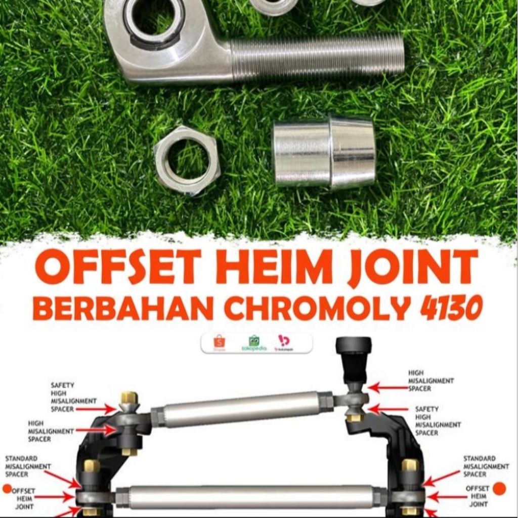 POS Pillow Ball Offset Helm Joint 3/4" kiri komplit rod end bearing chromoly