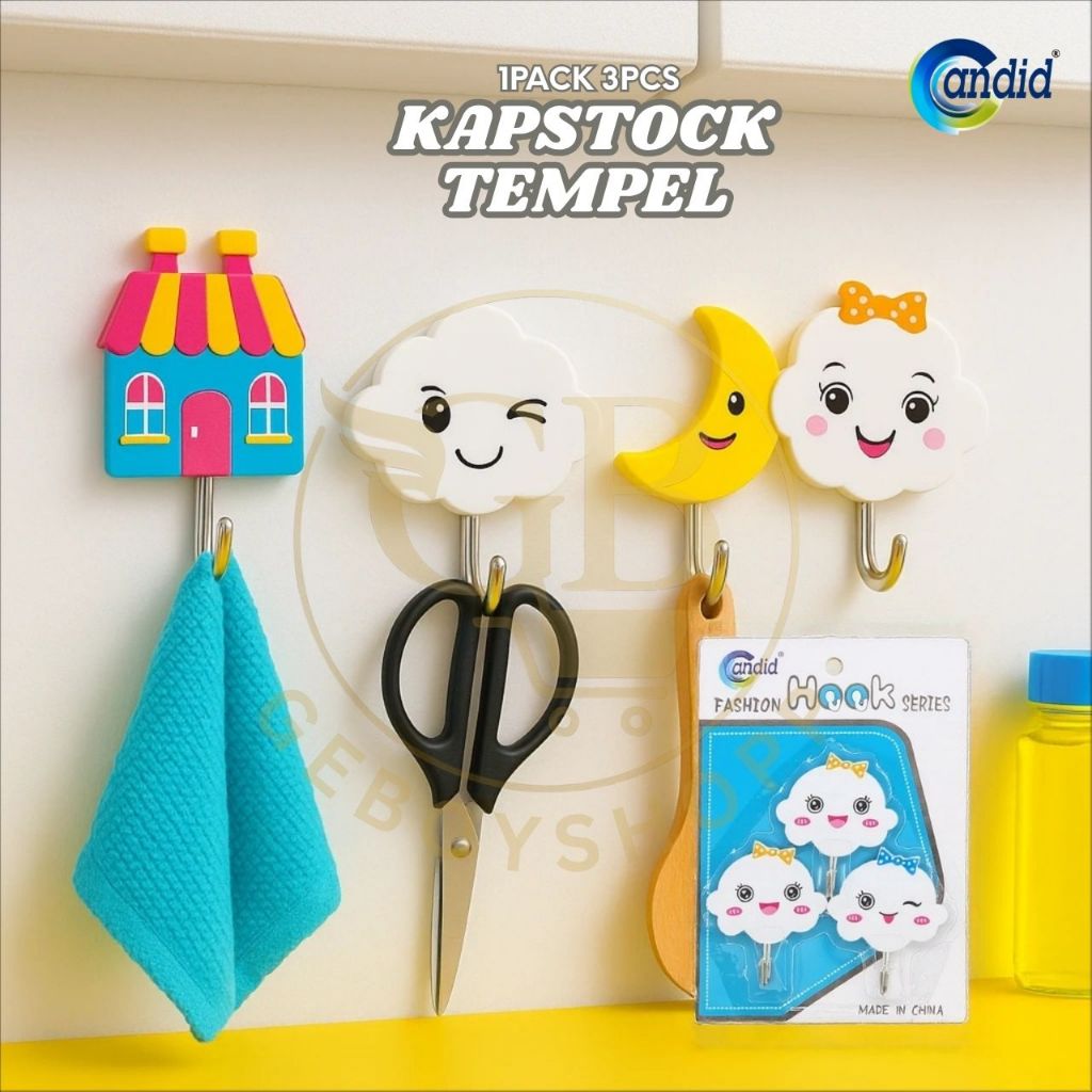 Candid Gantungan Tempel Karakter Lucu & Serbaguna – Kapstok Multifungsi