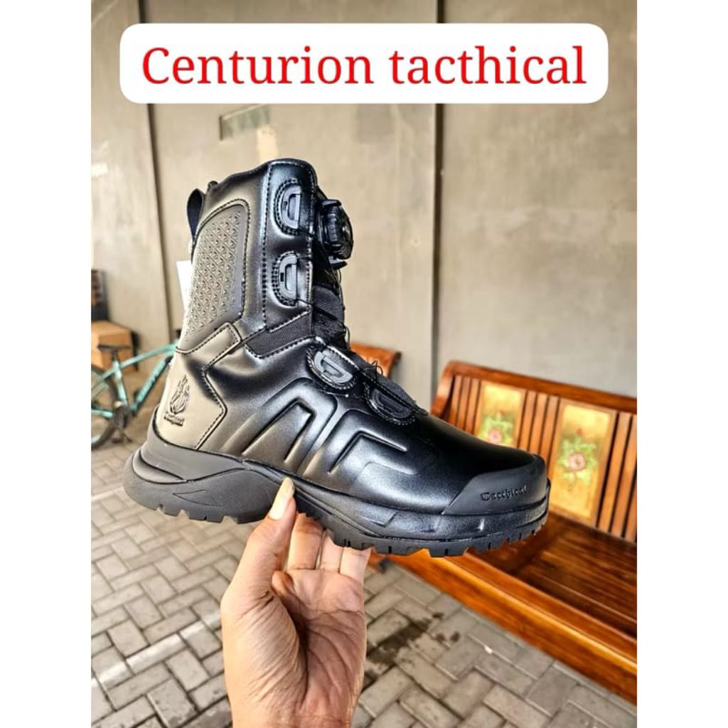 TERMURAH PDL TACTICAL Sepatu PDL Tactical Centurion Kulit Sapi Hitam Resleting Samping Pria Sepatu P