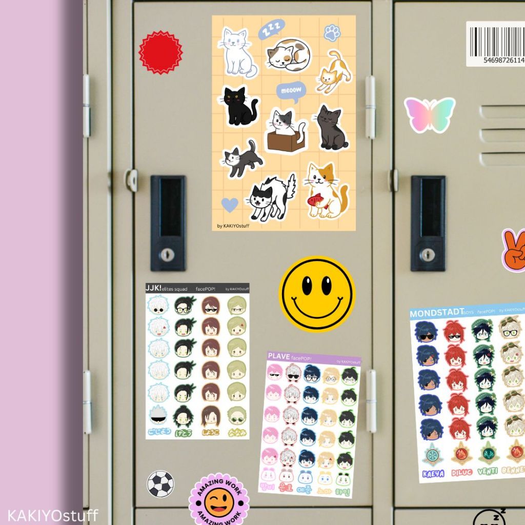 

[LAST STOCK] STICKERSHEET - JUJUTSU KAISEN, GENSHIN IMPACT, PLAVE, KUCING
