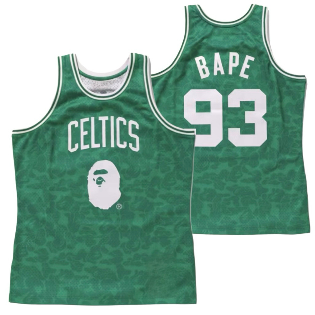 BORDIR IMPORT JERSEY BAJU BASKET BAPE X CELTICS #93 HIJAU
