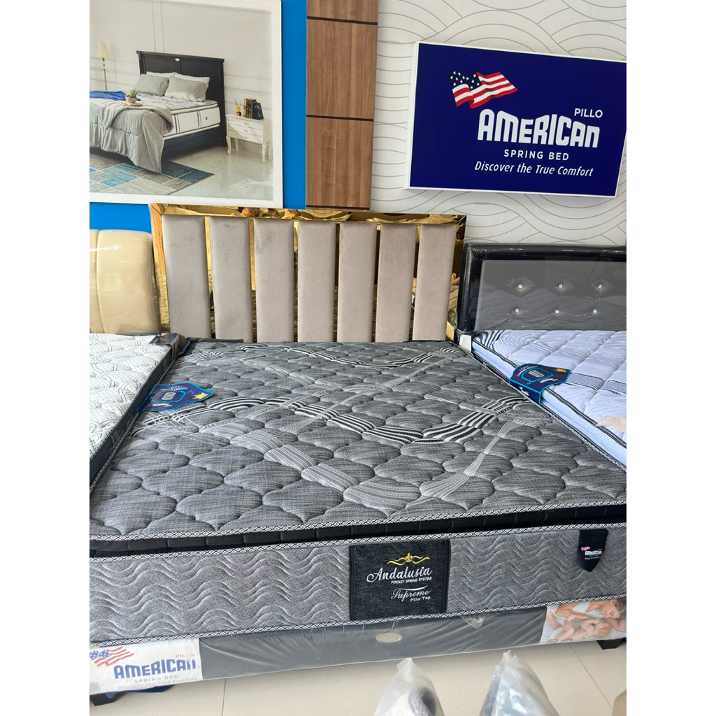 KASUR SPRINGBED  MATTRASS AMERICAN ANDALUSIA PILLOW TOP POCKET SPRING PROMO