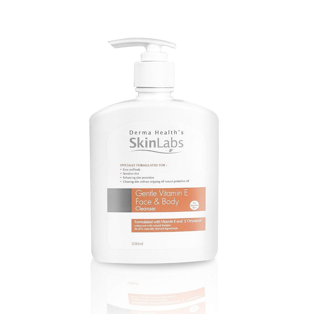 Derma Health’s SkinLabs Gentle Vitamin E Face & Body Cleanser 500 mL Pump 500mL