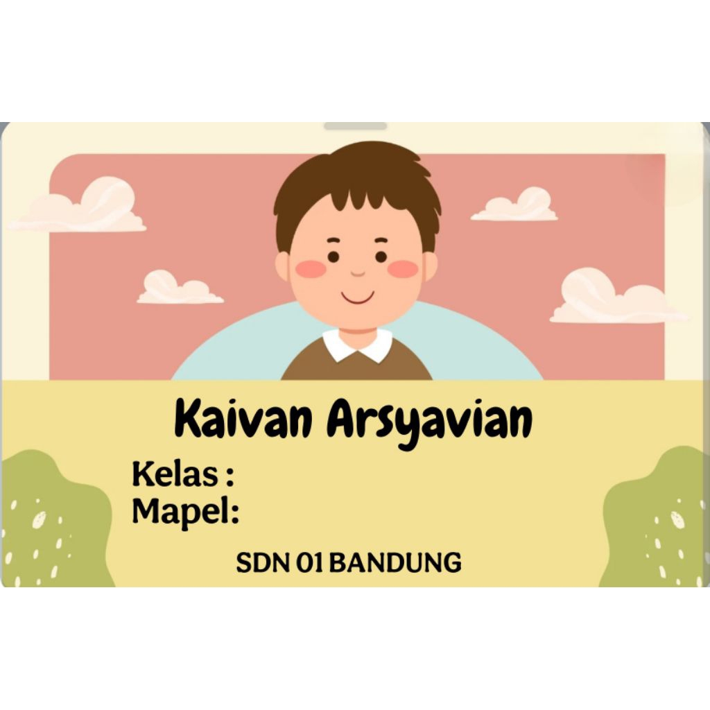 

(ISI 50 PCS) SUDAH ADA LEM STICKER LABEL BUKU SEKOLAH CUSTOM NAMA & FOTO