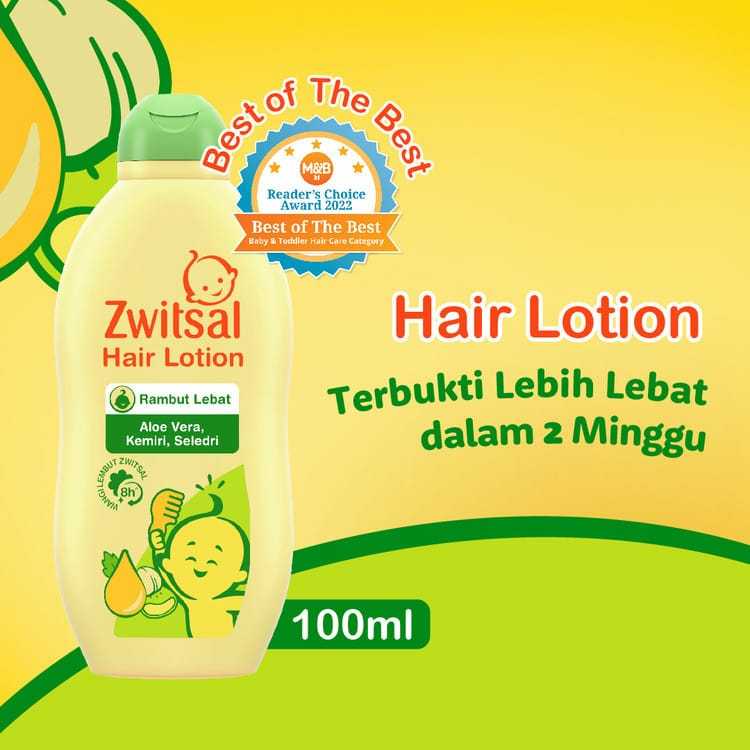 ZWITSAL Perawatan Rambut Bayi Hair Lotion Kemiri Aloe -- Pelebat Rambut - Body Cream