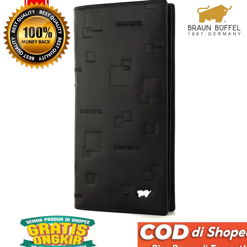 KODE N73J BRAUN BUFFEL Dompet Panjang Pria Bahan Kulit Sapi Asli Lipat Long Men Wallet Premium Impor