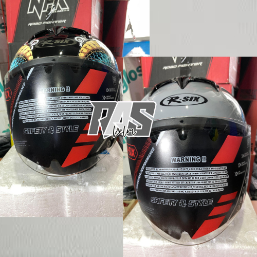 Helm R-SIX Half Face Motor SNI R Six Xpro Original