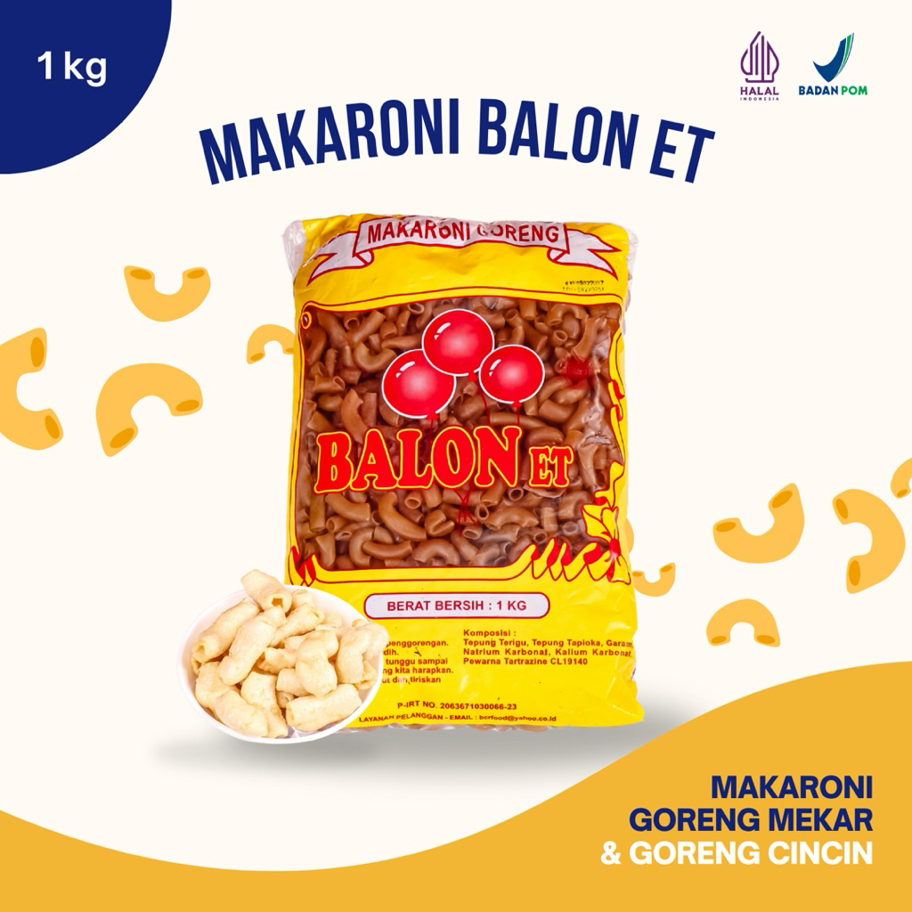 

Makaroni Mentah Balonet Cincin Mekar 1Kg Kualitas Super