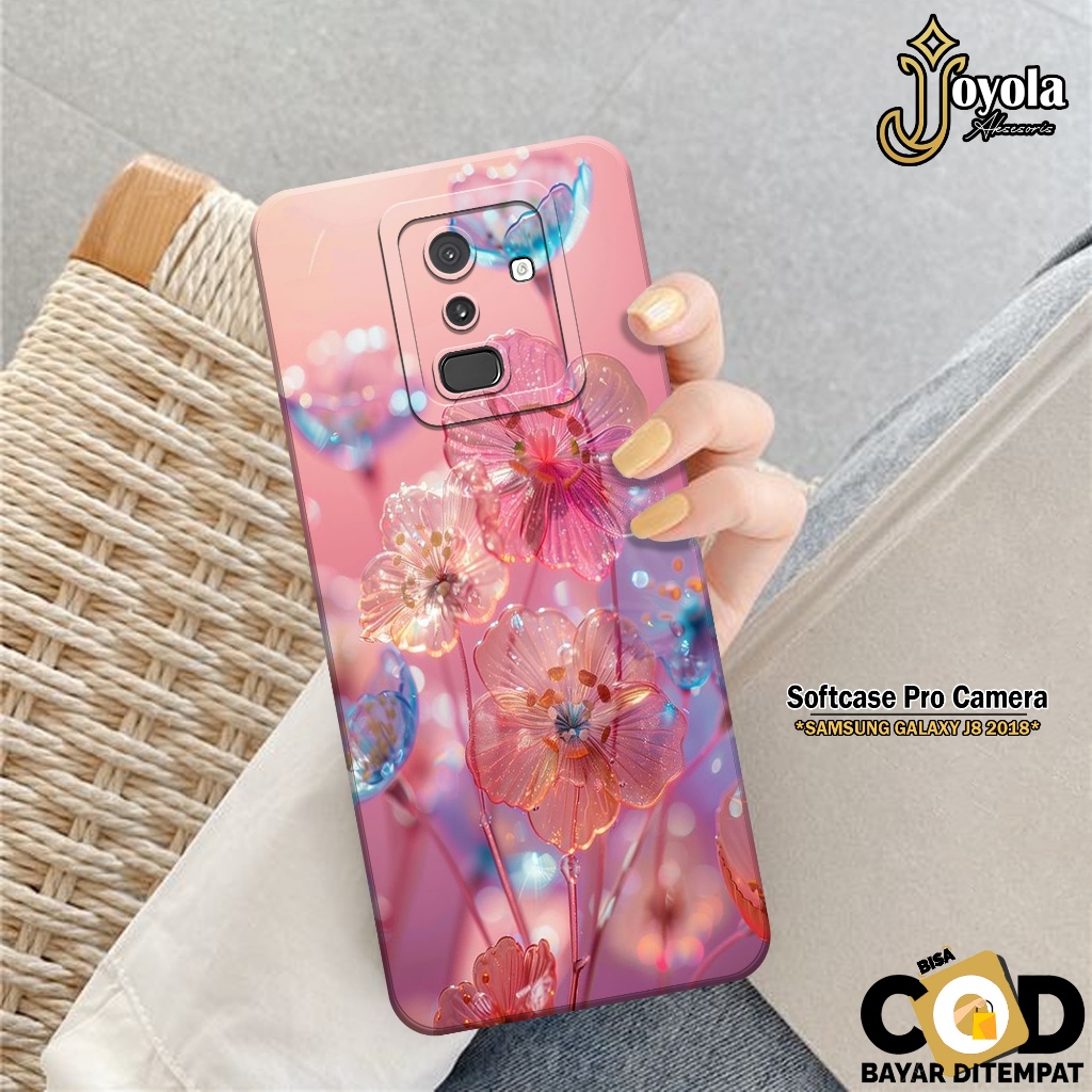 JOYOLA Case Samsung Galaxy J8 2018 Terbaru - Fashion Case Bunga - Softcase Samsung Galaxy J8 2018 - 