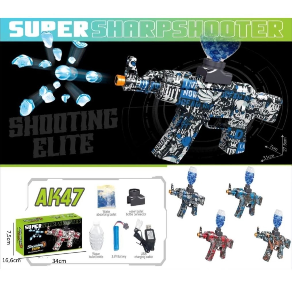 Mainan Anak SUPER SHARP SHOOTER Shooting Elite Tembakan Water Anak Tembakan Electric