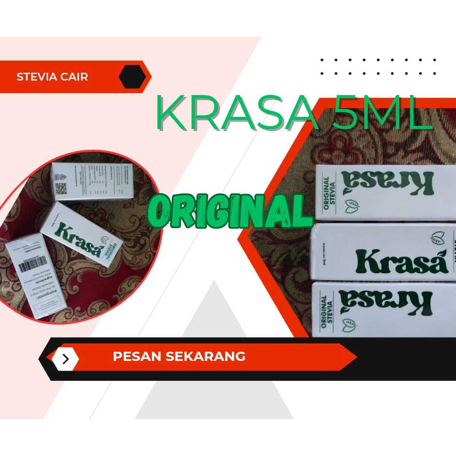 

KRASA Original Stevia 5ML | Pemanis Alami Pengganti Gula | Stevia Cair Krasa 5ml